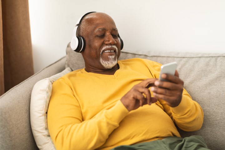 Person listening to music